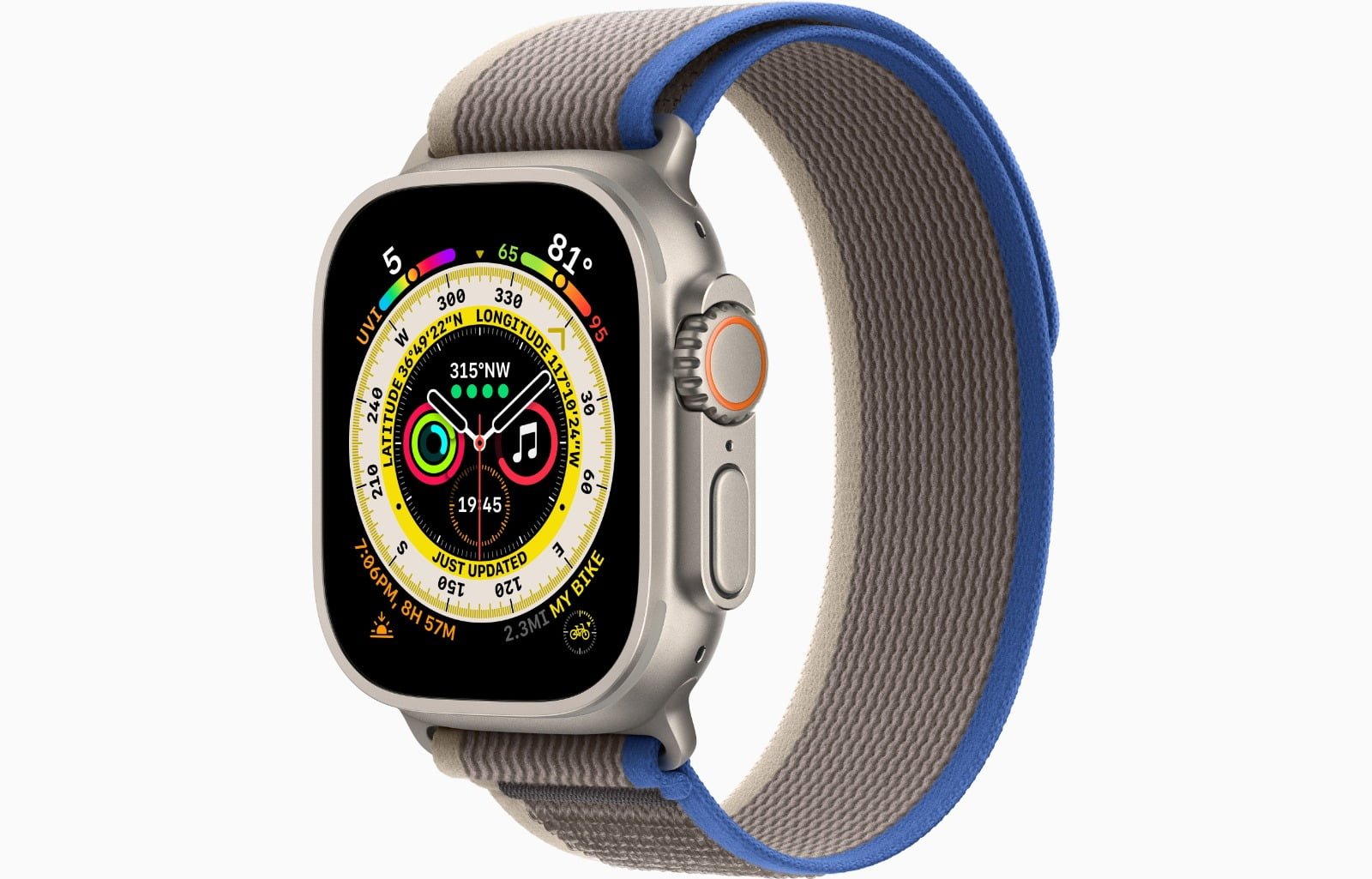 APPLE WATCH ULTRA 49MM TITANIUM CASE BLUE/GREY TRAIL LOOP thumbnail 2