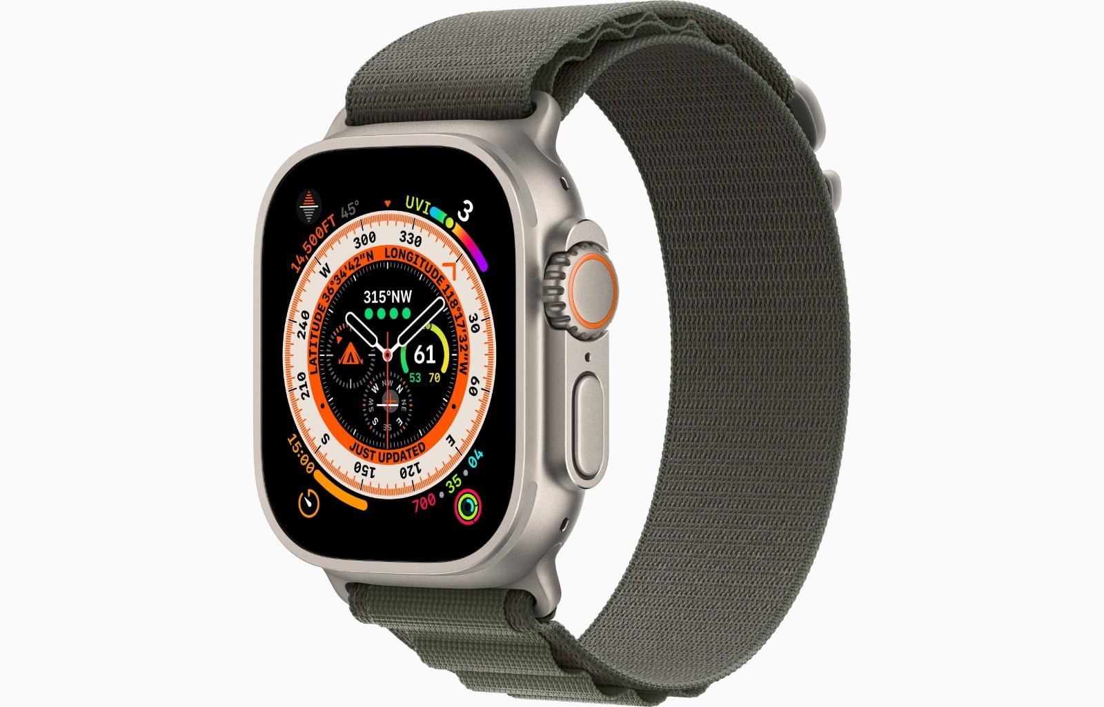 APPLE WATCH ULTRA 49MM TITANIUM CASE WITH GREEN ALPINE LOOP thumbnail 2