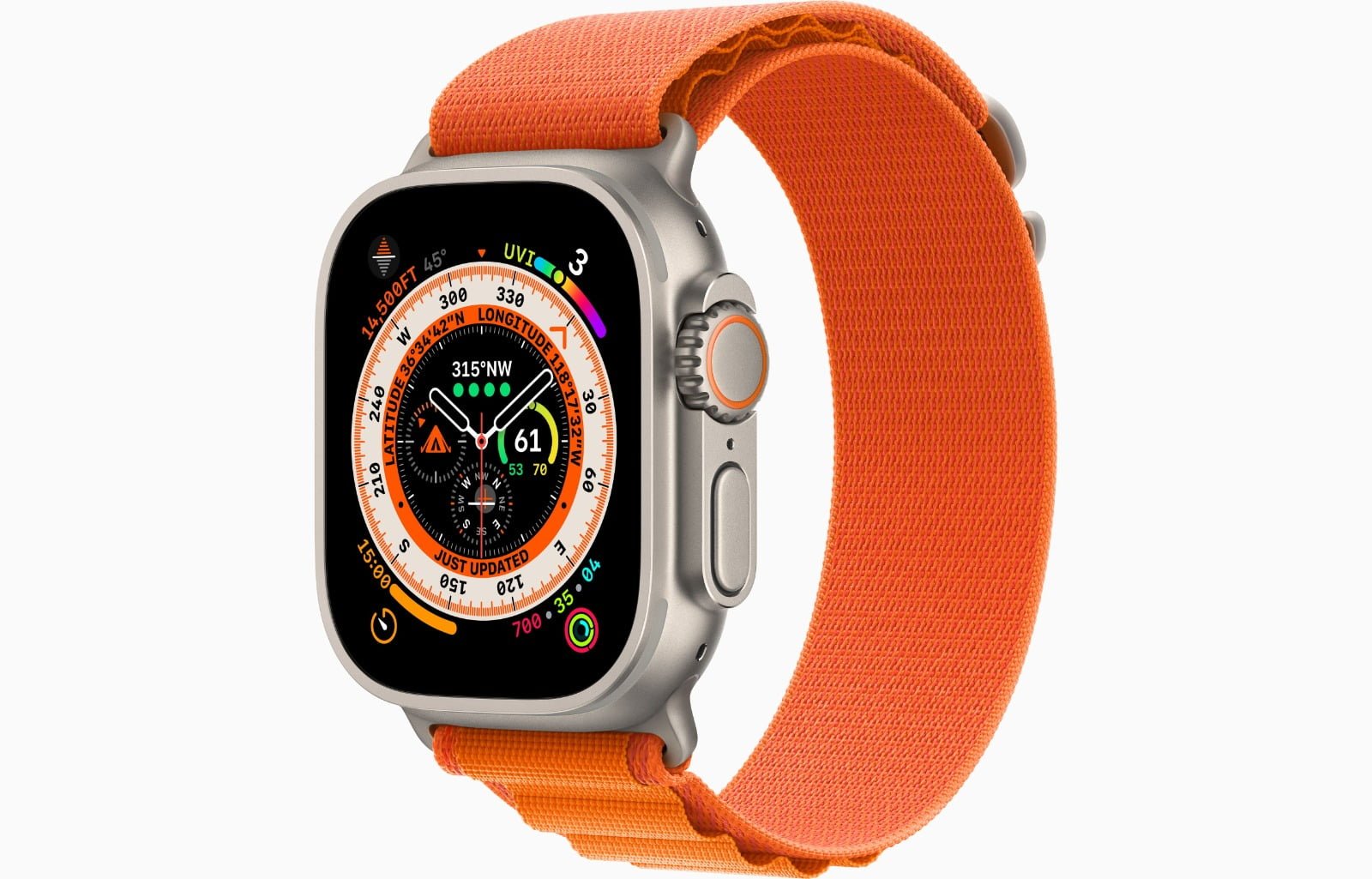 APPLE WATCH ULTRA GPS+CELLULAR 49MM TITANIUM CASE WITH ORANGE ALPINE LOOP thumbnail 2