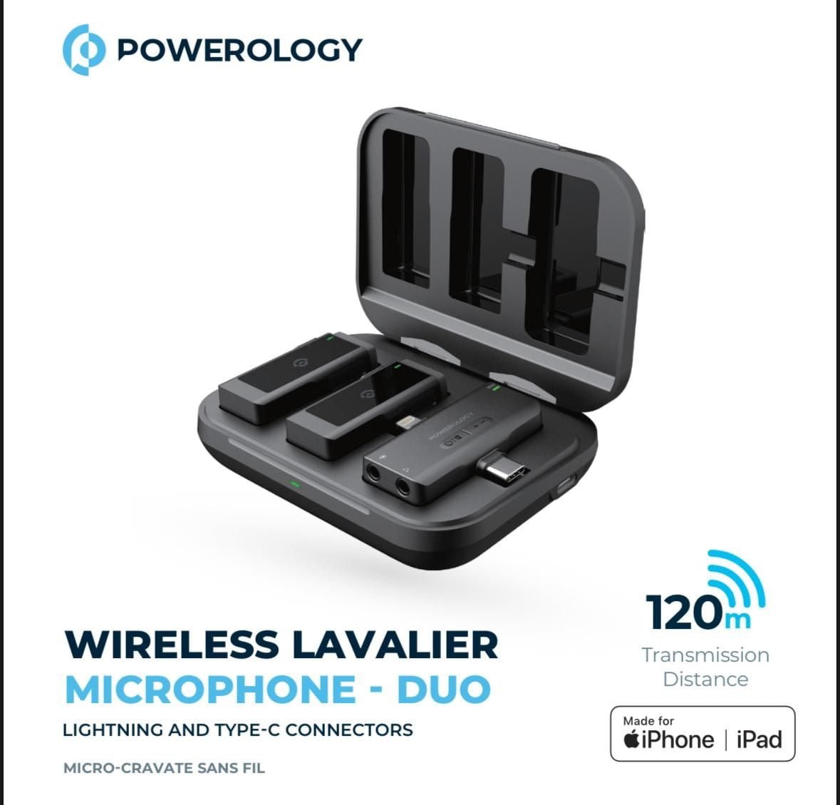 POWEROLOGY LAVALIER DUO WIRELESS MICROPHONE BLACK thumbnail 2