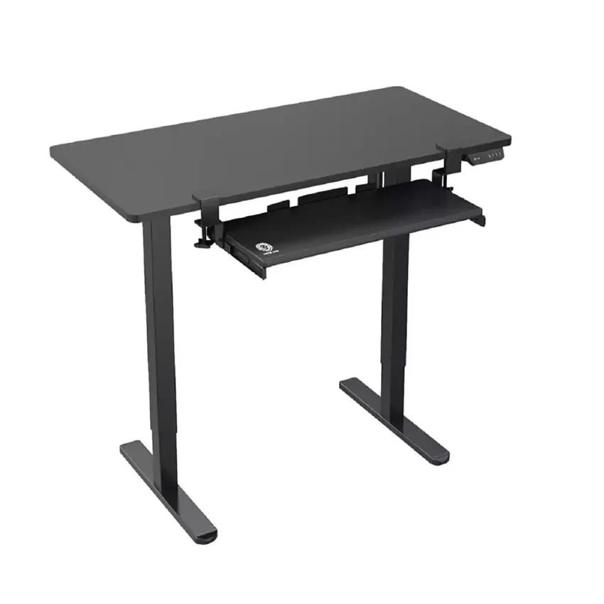 GREEN LION STANDING DESK WITH KEYBOARD TRAY BLACK thumbnail 2