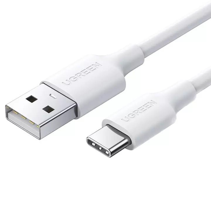 UGREEN USB A 2.0 TO USB C NICKEL PLATING CABLE 1M/2M WHITE thumbnail 2