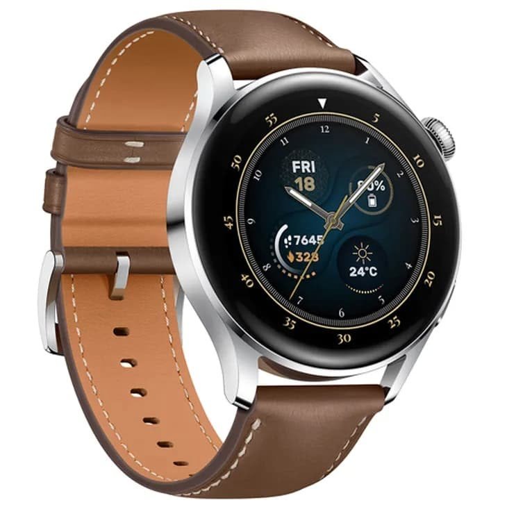 HUAWEI WATCH 3 BROWN LEATHER STRAP STAINLESS STEEL GLL-AL04 thumbnail 2