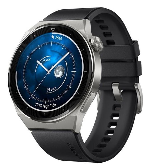 HUAWEI WATCH GT 3 PRO LIGHT TITANIUM CASE WITH BLACK FLUOROELASTOMER STRAP ODN-B19 thumbnail 2