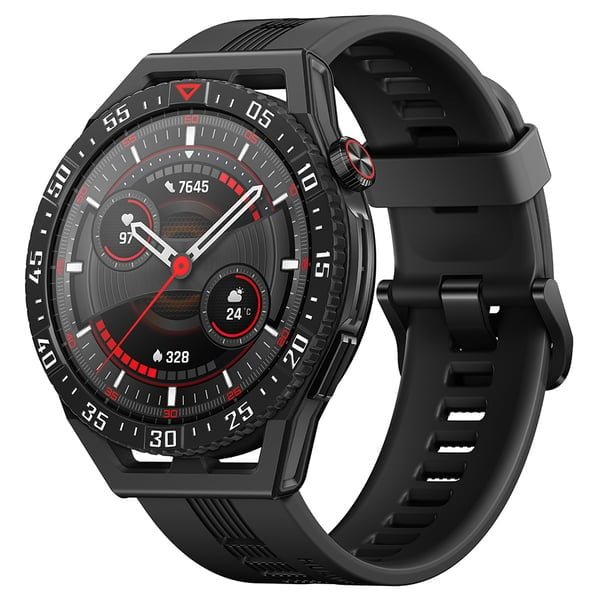 HUAWEI WATCH GT 3 SE BLACK DURABLE POLYMER FIBER WATCH CASE WITH BLACK TPU STRAP RUNEB29 thumbnail 2