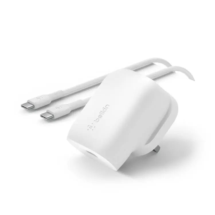 BELKIN BOOST CHARGE 30W USB C TO USB C CABLE WALL CHARGWE WITH PPS WHITE WCA005MY1MWH thumbnail 2