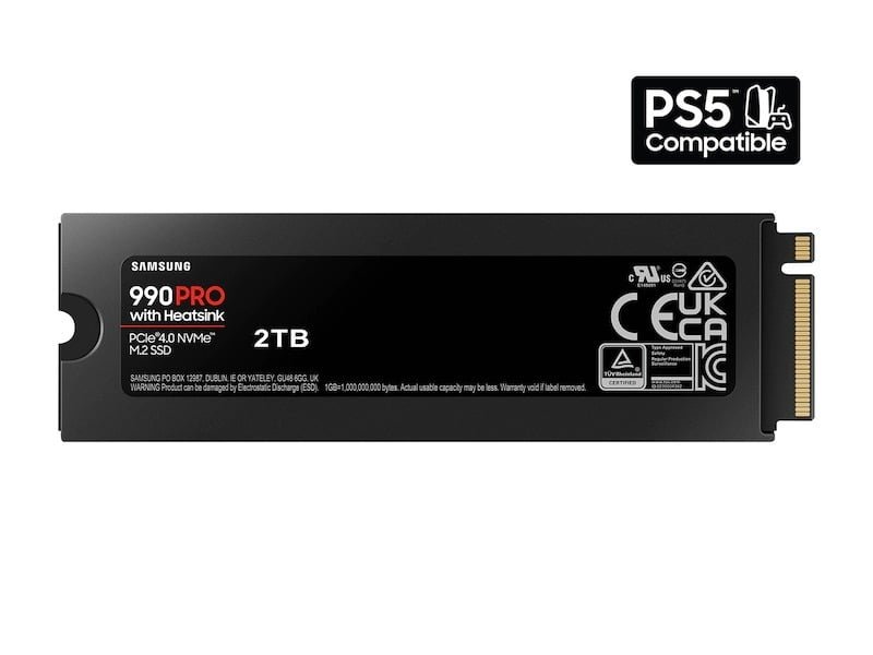 SAMSUNG 990 PRO HEATSINK 2TB SSD M.2 PCLE 4.0 NVME MZ-V9P2T0CW thumbnail 2