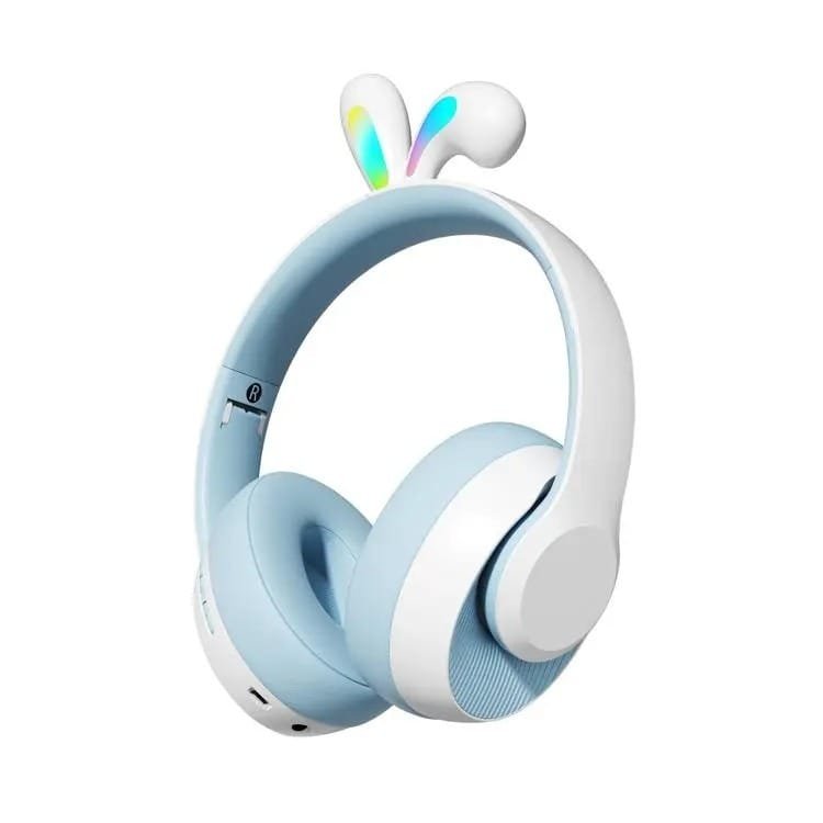 Porodo Soundtec Kids Wireless Rabbit Ear LED Lights Headphone Blue thumbnail 2