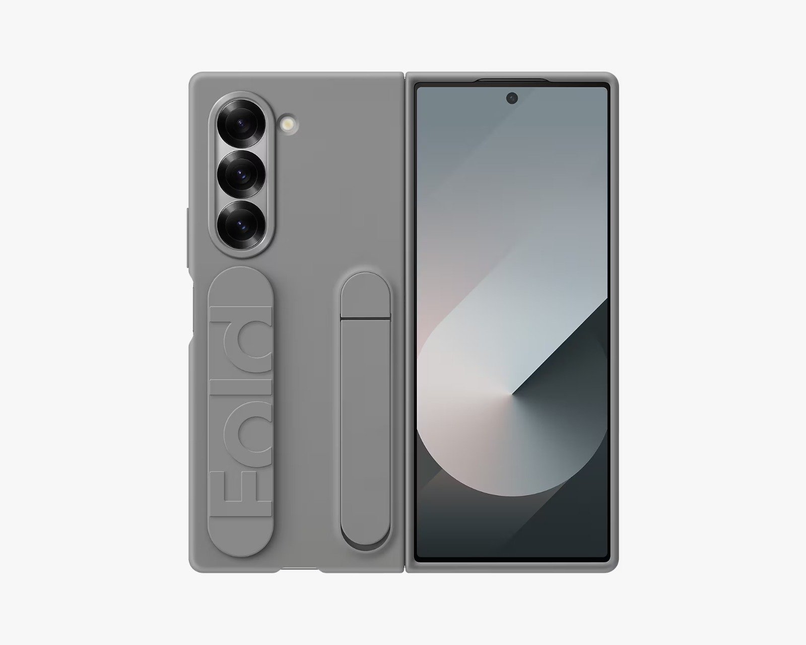 SAMSUNG Z FOLD 6 SILICONE GRIP CASE WITH STAND GRAY EF-MF956TJEGWW thumbnail 2