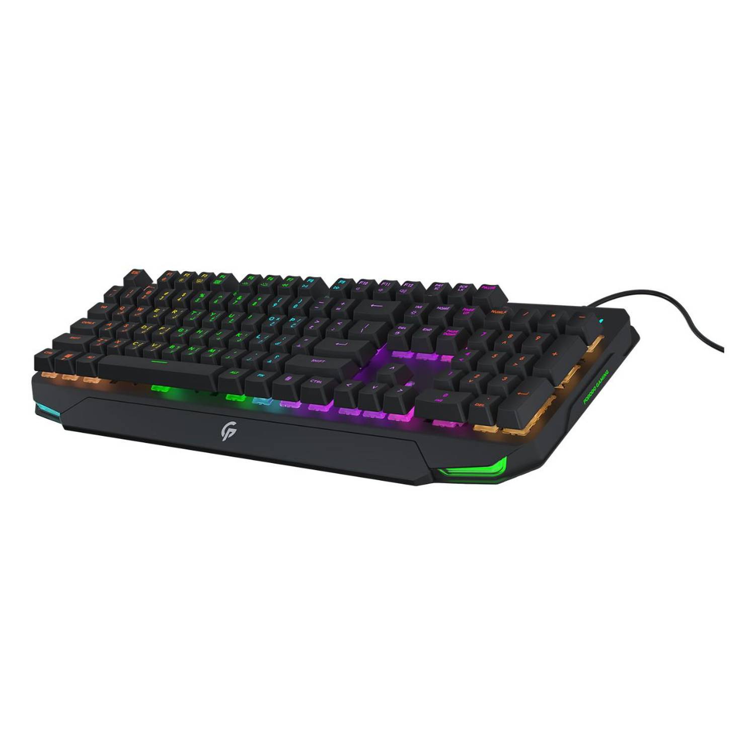PORODO GAMING MECHANICAL GAMING KEYBOARD ULTRA WITH RAINBOW LIGHTNING AND ALUMINIUM PANEL PDX-217 thumbnail 2