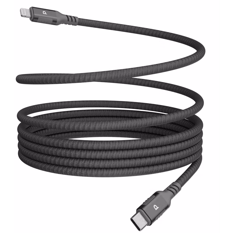 POWEROLOGY MAGLINK WEAVE MAGNETIC USB C TO LIGHTNING CABLE 1.2M BLACK PCAB025GY thumbnail 2
