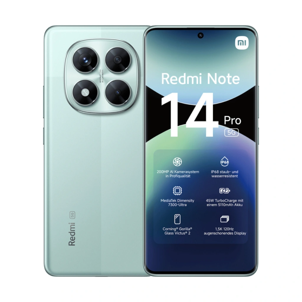 MI REDMI NOTE 14 PRO 5G 12GB RAM 512GB ROM CORAL GREEN thumbnail 2