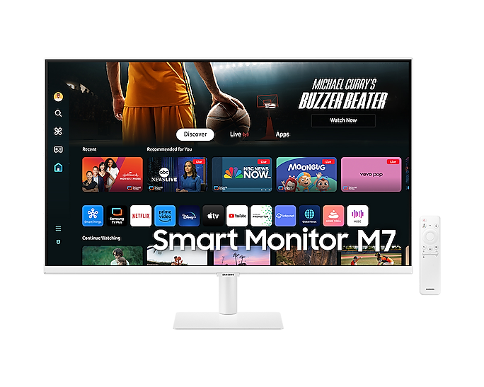 Samsung 32" 4ms 60Hz Smart Monitor M7 M70D UHD White LS32DM703UMXUE thumbnail 2