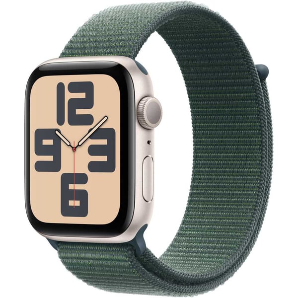 APPLE WATCH SE 2ND GENERATION 40MM GPS STARLIGHT ALUMINIUM WITH LAKE GREEN SPORT LOOP MXEH3 thumbnail 2