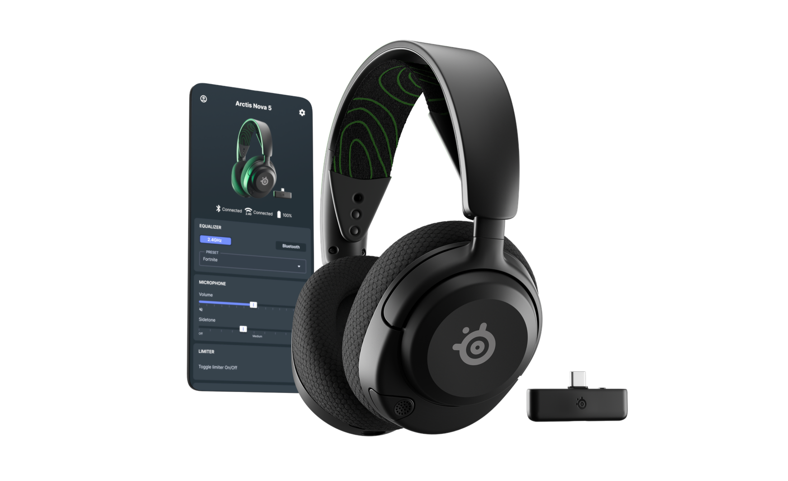 SteelSeries Arctis Nova 5X Wireless Multi-System Gaming Headset - Black 61676 thumbnail 2