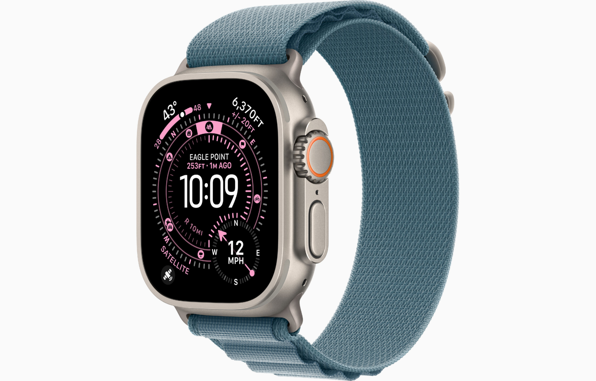APPLE WATCH ULTRA 3 GPS + CELLULAR 2025 NATURAL TITANIUM CASE WITH LIGHT BLUE ALPINE LOOP BAND MEDIUM MEWM4 thumbnail 2