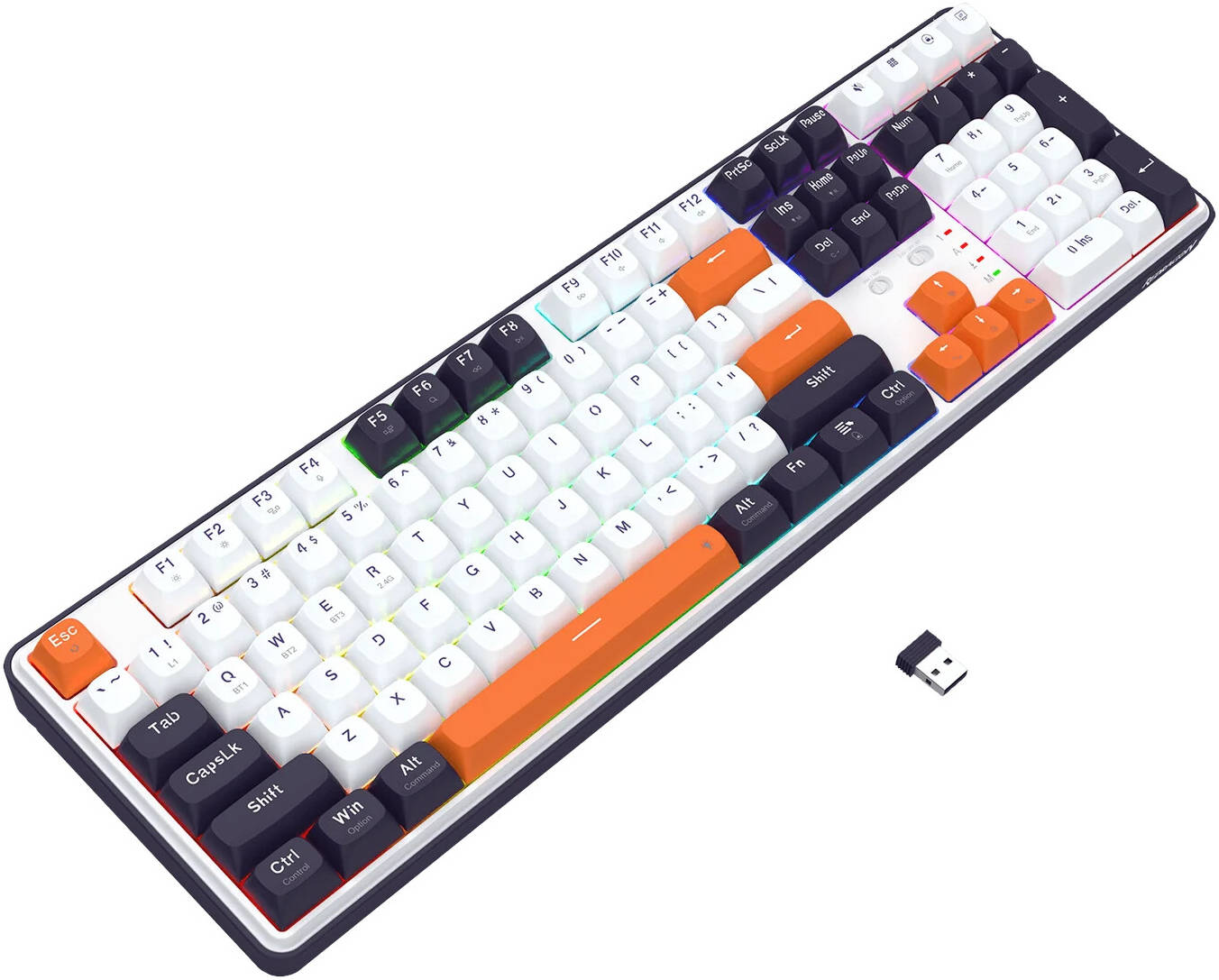 REDRAGON WYVERN PRO TRI-MODE GAMING KEYBOARD WHITE K689WBO-RGB-PRO thumbnail 2