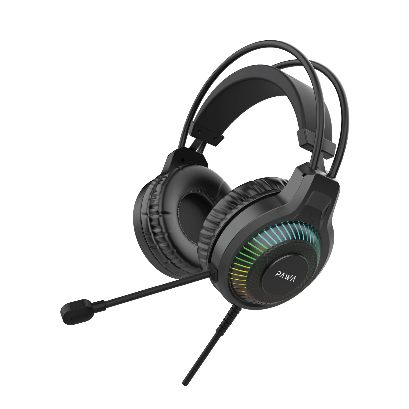 PAWA VANGUARD GAMING SERIES GLARE WIRED GAMING HEADPHONE WITH 3.5MM+USB PLUG BLACK PW-VGSRHF24-BK thumbnail 2
