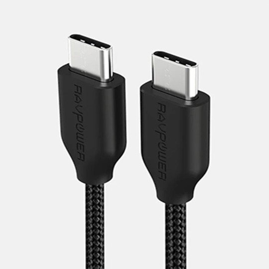RAVPOWER NYLON BRAIDED TYPE-C TO TYPE-C BLACK RP-CB018 thumbnail 2