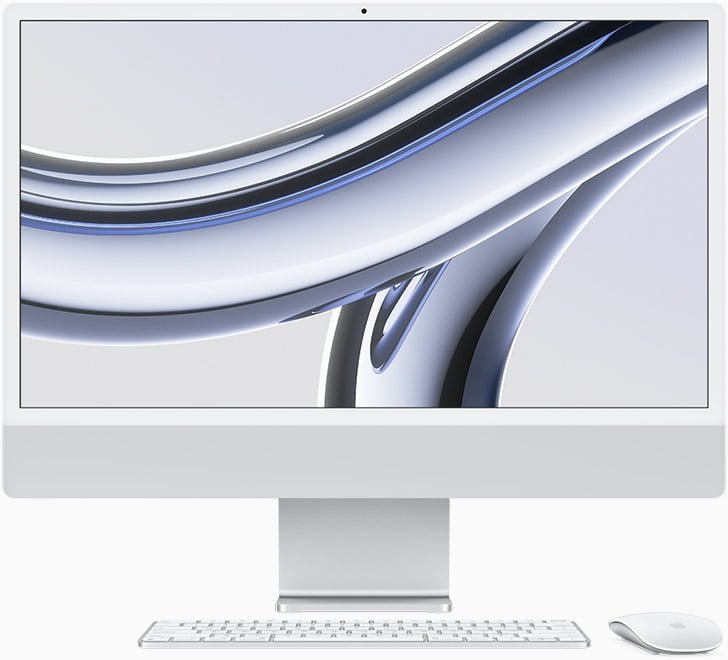APPLE IMAC 24 INCH M3 CHIP 4.5K DISPLAY 8 CORE CPU 10 CORE GPU 8GB 256GB SILVER ARABIC MQRJ3 thumbnail 2