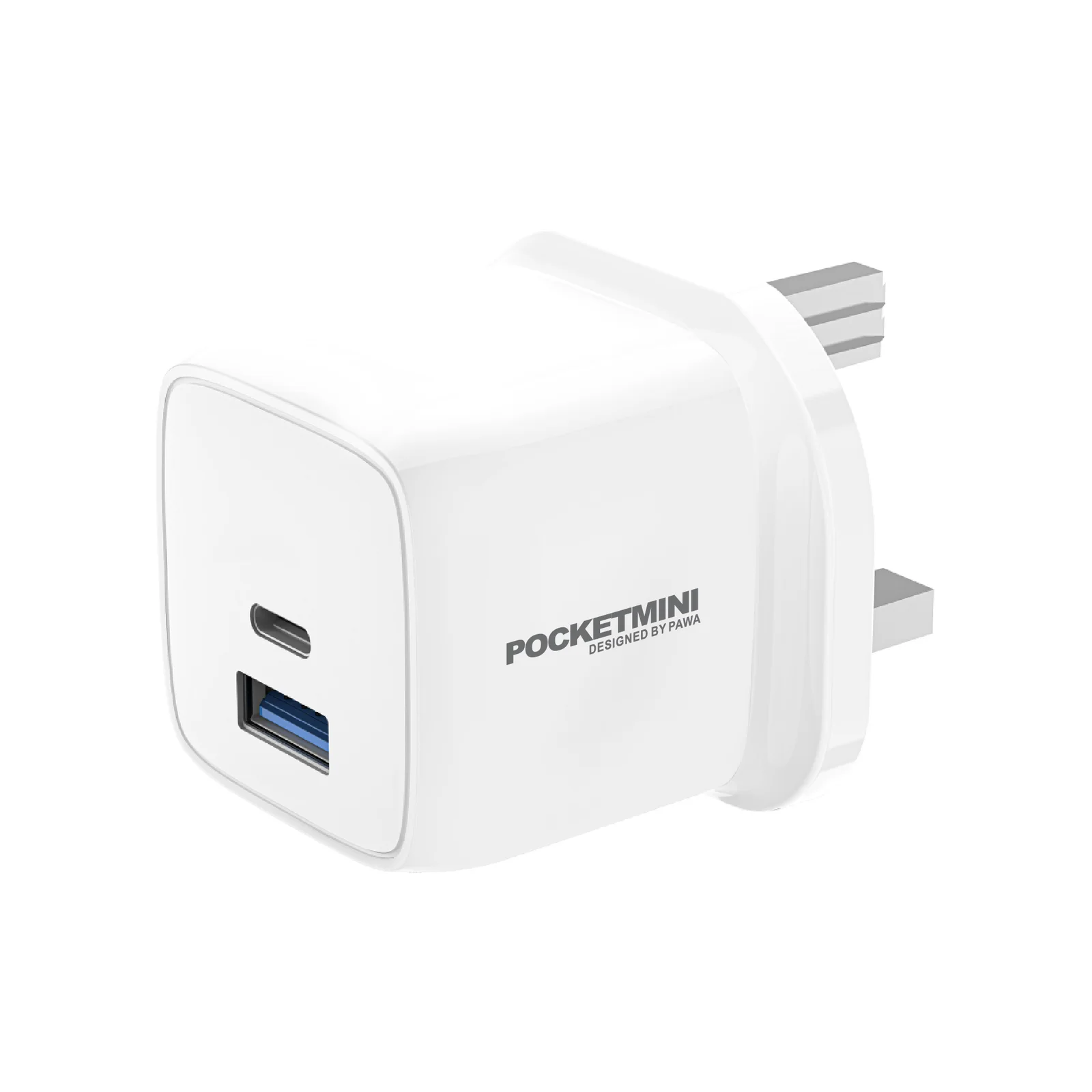PAWA POCKETMINI TRAVEL CHARGER DUAL PD QC PORT PD20W WITH TYPE C  TO LIGHTNING CABLE WHITE PW-PM1U1PUKL-WH thumbnail 2