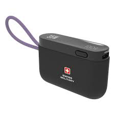 SWISS MILITARY 10000MAH PORTABLE POWER BANK WITH INTEGRATED RETRACTABLE USB-C CABLE LANYARD SM-PB-10K-35W-LED-CBL-BLACK thumbnail 2