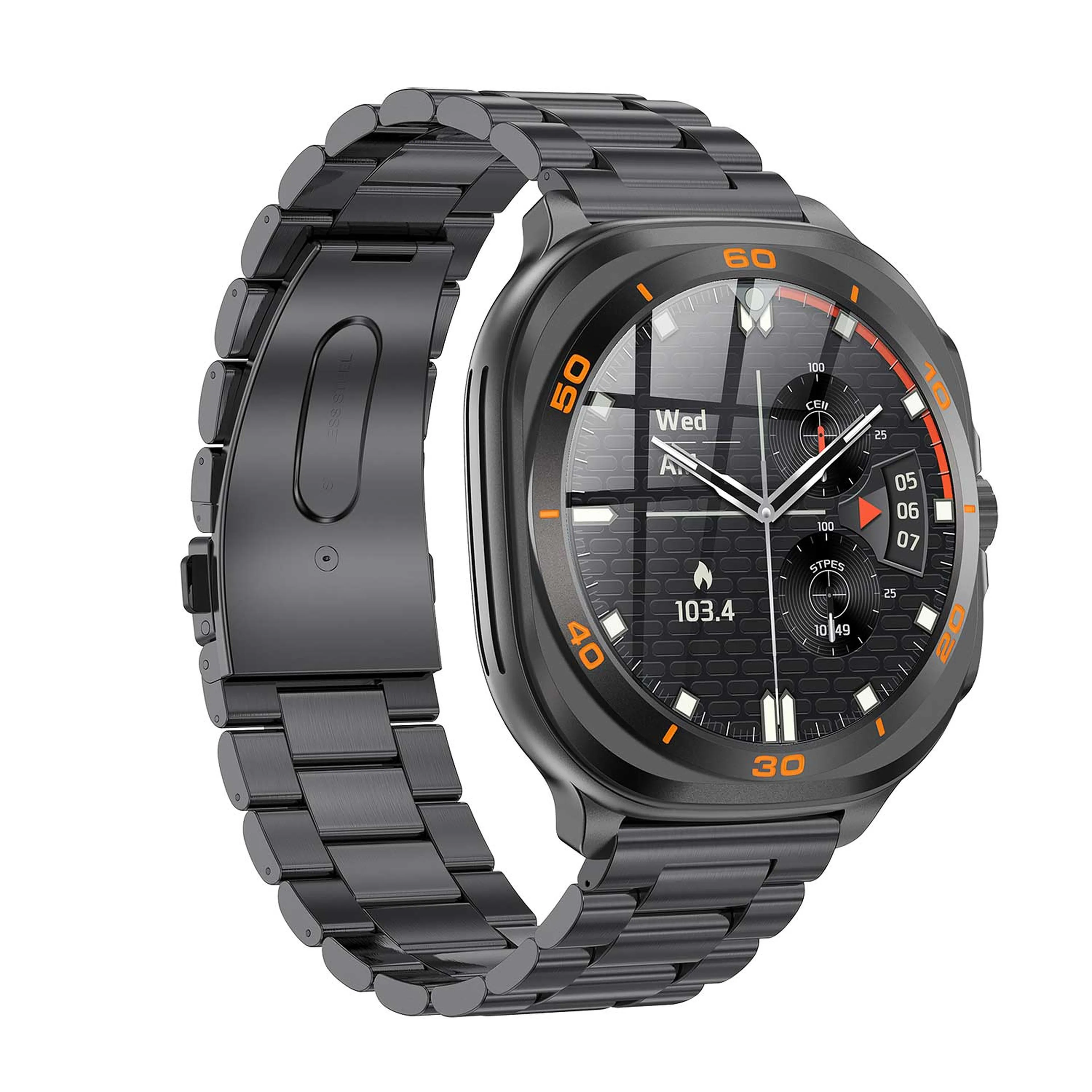 SWISS MILITARY DOM 7 SMART WATCH BLACK METAL STRAP AND INCLUDE 2 PREMIUM STARPS SM-BD-DOM7-BLKMS-2ST-BLKL-BLKS thumbnail 2