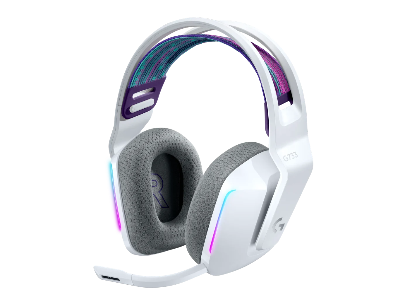 LOGITECH G733 LIGHTSPEED WIRELESS GAMING HEADSET WHITE 981-000885 thumbnail 2