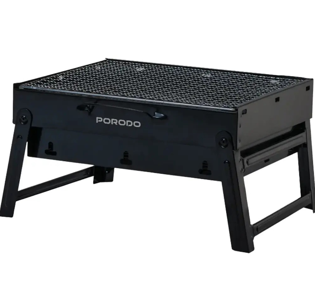 PORODO LIFESTYLE PORTABLE FOLDING MINI BBQ GRILL BLACK PDLFSTMCSBK thumbnail 2