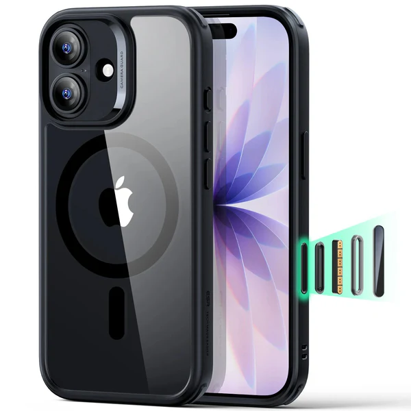 ESR CLASSIC HYBRID MAGNETIC CASE CAM CONTROL COMPATIBLE WITH IPHONE 17 CLEAR BLACK thumbnail 2