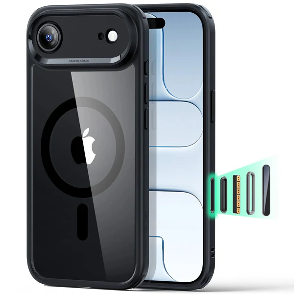 ESR CLASSIC HYBRID MAGNETIC CASE CAM CONTROL COMPATIBLE WITH IPHONE 17 AIR CLEAR BLACK thumbnail 2