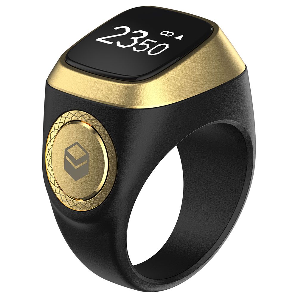 ZIKR RING i QIBLA TASBIH PLASTIC RING 18MM BLACK E01 thumbnail 2