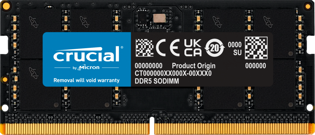 CRUCIAL 32GB DDR5 5600 SODIUMM MEMORY CT32G56C46S5 thumbnail 2