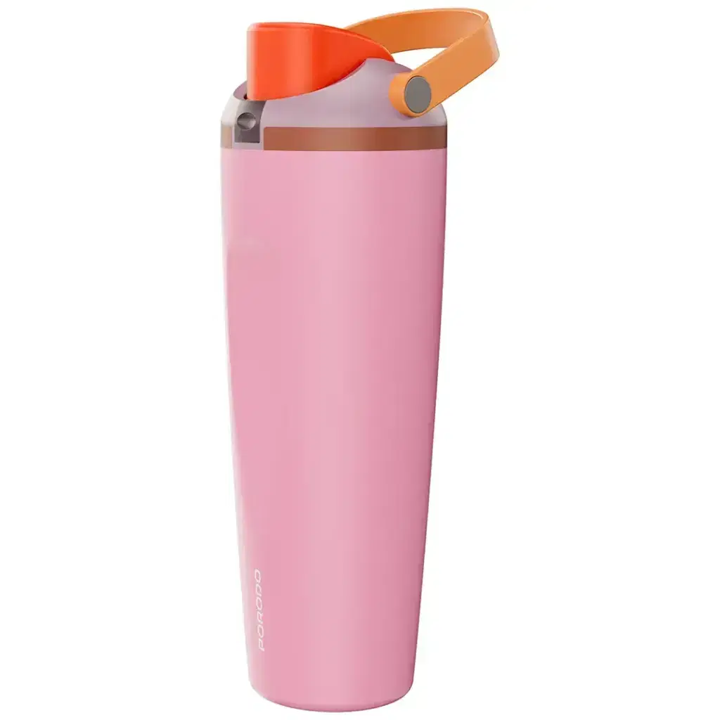 PORODO LIFESTYLE STAINLESS STEEL DOUBLE WALLED BOTTLE PINK PDLFST1796PK thumbnail 2
