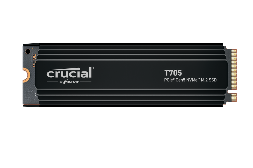 Crucial T705 1TB PCIe Gen5 NVMe M.2 SSD with Heatsink - Ultra-Fast Storage with Advanced Cooling thumbnail 2