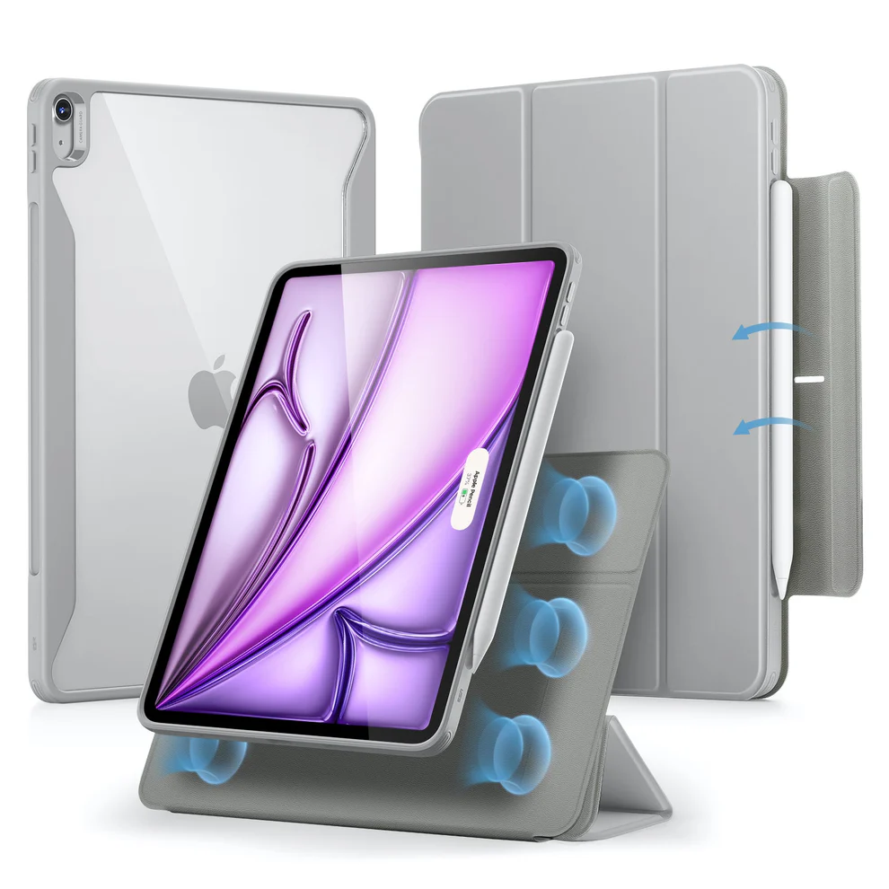 ESR REBOUND HYBRID CASE 360 COMPATIBLE WITH IPAD AIR 13 GREY thumbnail 2