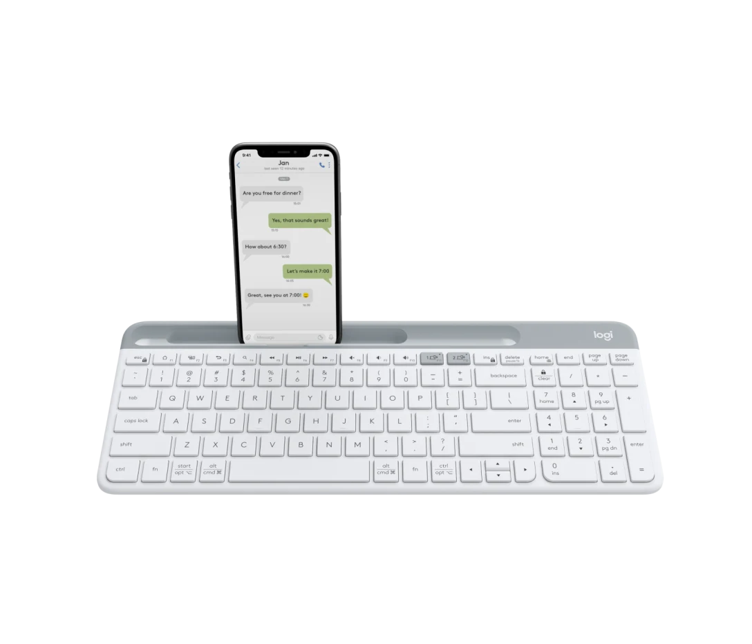 LOGITECH SLIM MULTI DEVICE K580 MODERN WIRELESS KEYBOARD WHITE 920-009209 thumbnail 2