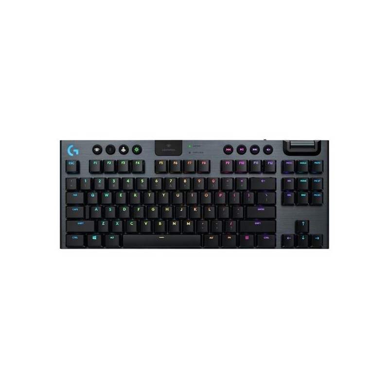 LOGITECH G915 TKL LIGHTSPEED WIRELESS RGB MECHANICAL GAMING KEYBOARD CARBON 920-009503 thumbnail 2