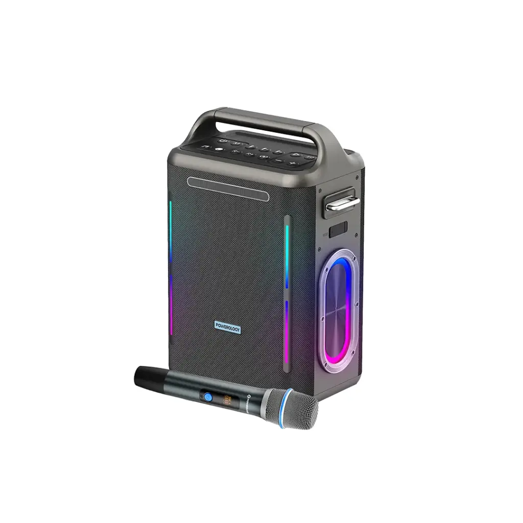POWEROLOGY KARAOKE PARTY SPEAKER SILVER PWALAU013 thumbnail 2
