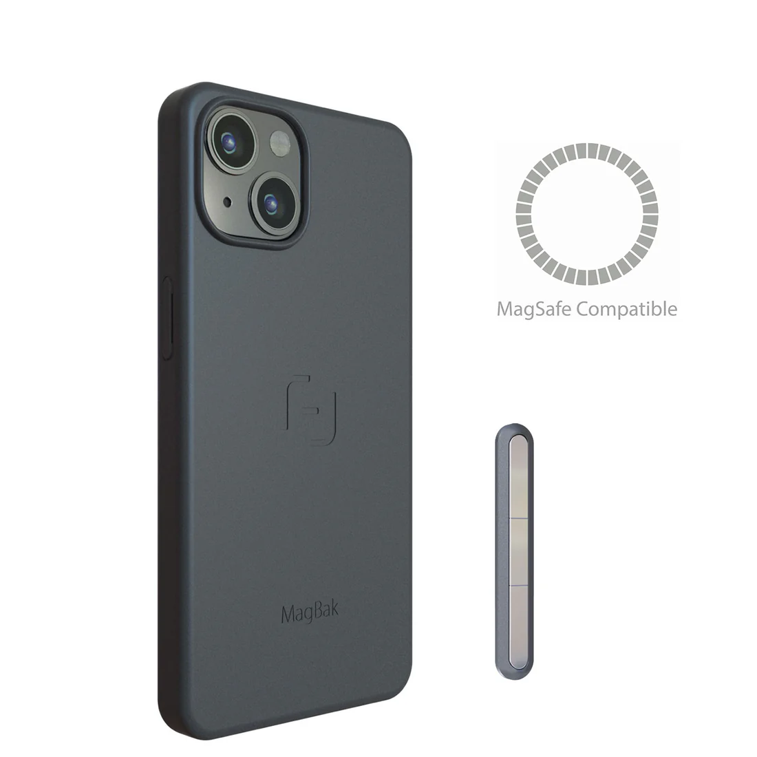 MAGBAK IPHONE 14 WITH 1 MAGSTICKS CASE GRAY MBC14-DGS1 thumbnail 2
