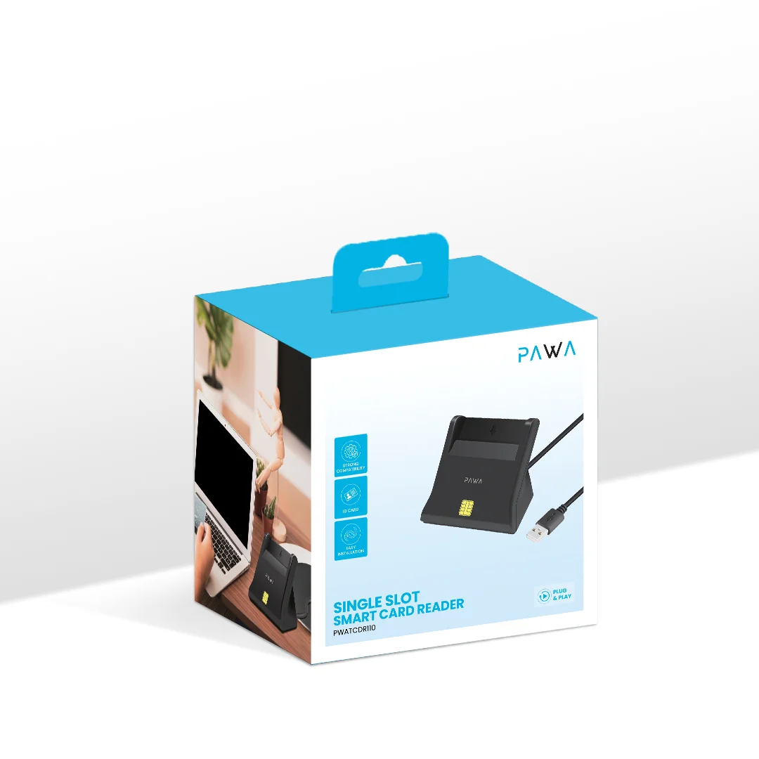 PAWA SINGLE SLOT SMART CARD READER BLACK PWATCDR110-BK thumbnail 2