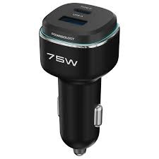 POWEROLOGY 75W DUAL PORT HIGH POWER CAR CHARGER BLACK/GRAY PCCSR024BKGY thumbnail 2