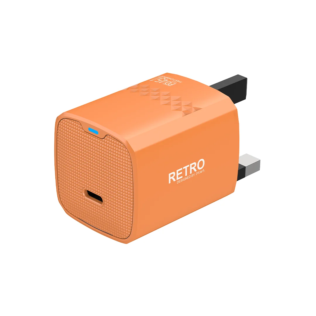 PAWA RETRO PD45W ONLY PD PORT UK CHARGER ORANGE TITANIUM PW-TCRT45UK-ORTT thumbnail 2