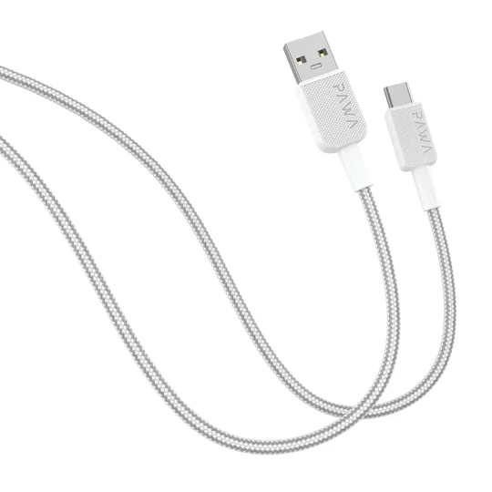 PAWA EL CARO SERIES USB A TO USB C PREMIUM BRAIDED CABLE 1.2M WHITE PW-120BD3AT-WH thumbnail 2