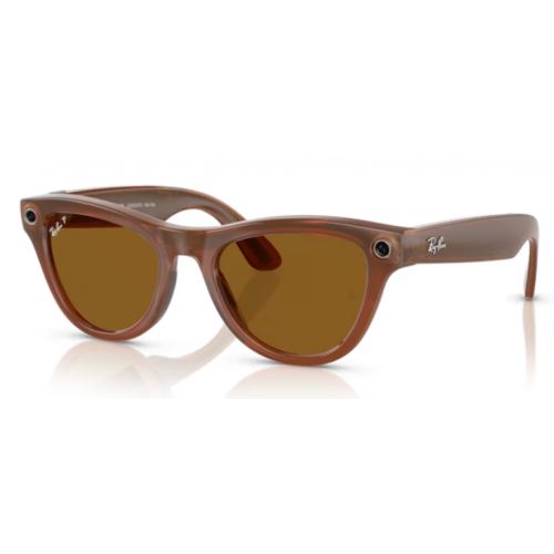 RAYBAN META SKYLER SUNGLASSES F SHINY CARMEL L POLAR BROWN RW4010 thumbnail 2