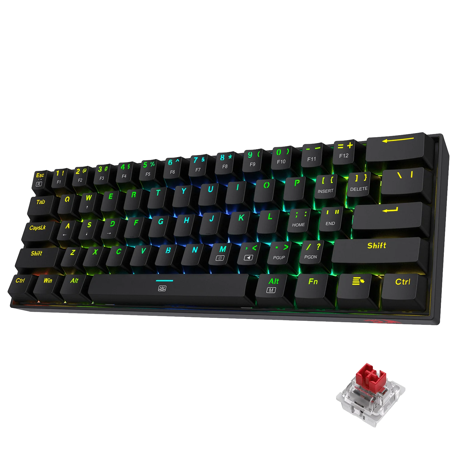 REDRAGON DRAGONBORN WIRED 61 KEY MECHANICAL KEYBOARD RED K630RGB thumbnail 2