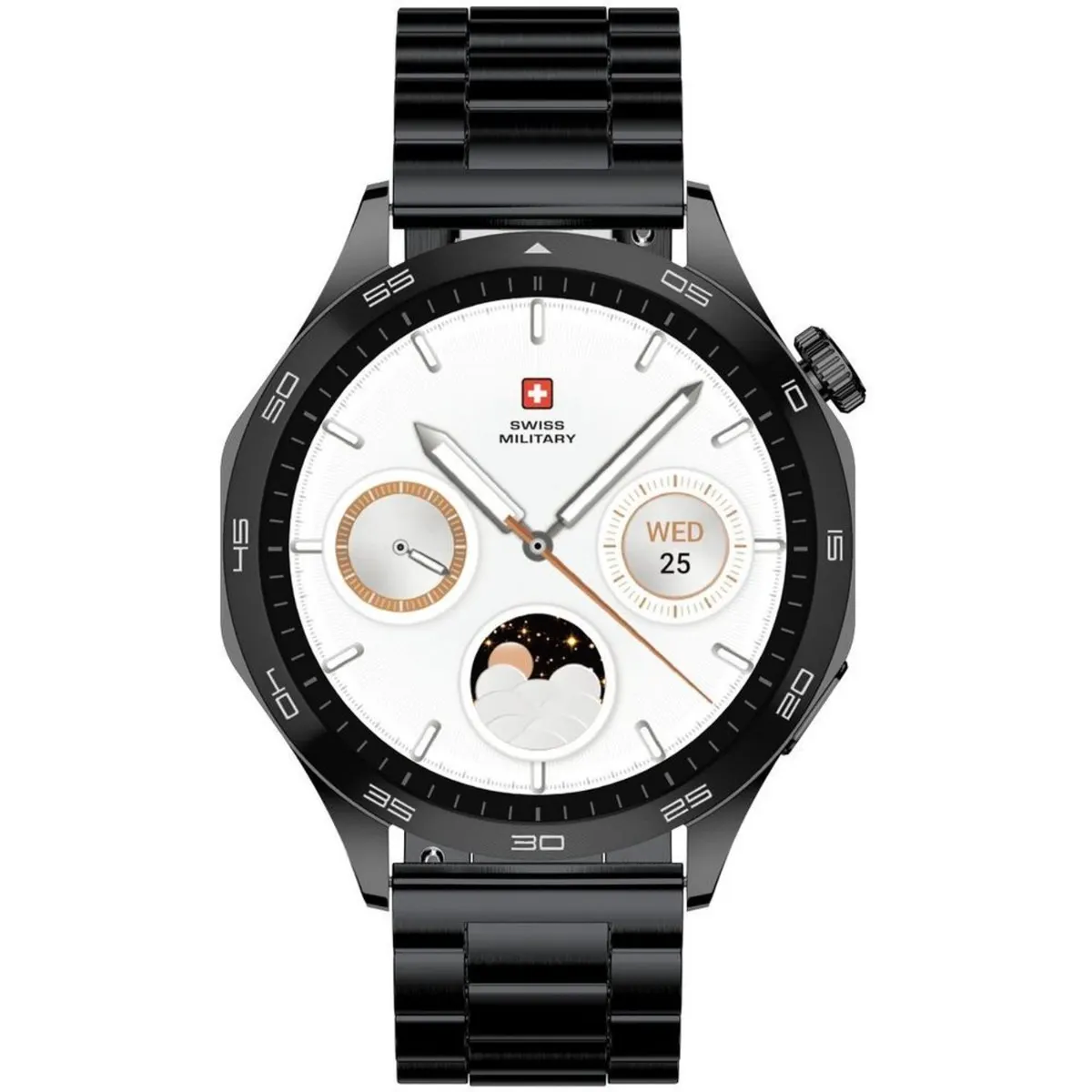 SWISS MILITARY SWISS INTERNATIONAL SMART WATCH BLACK METAL STRAP SM-WCH-INT-BLKFBMS thumbnail 2