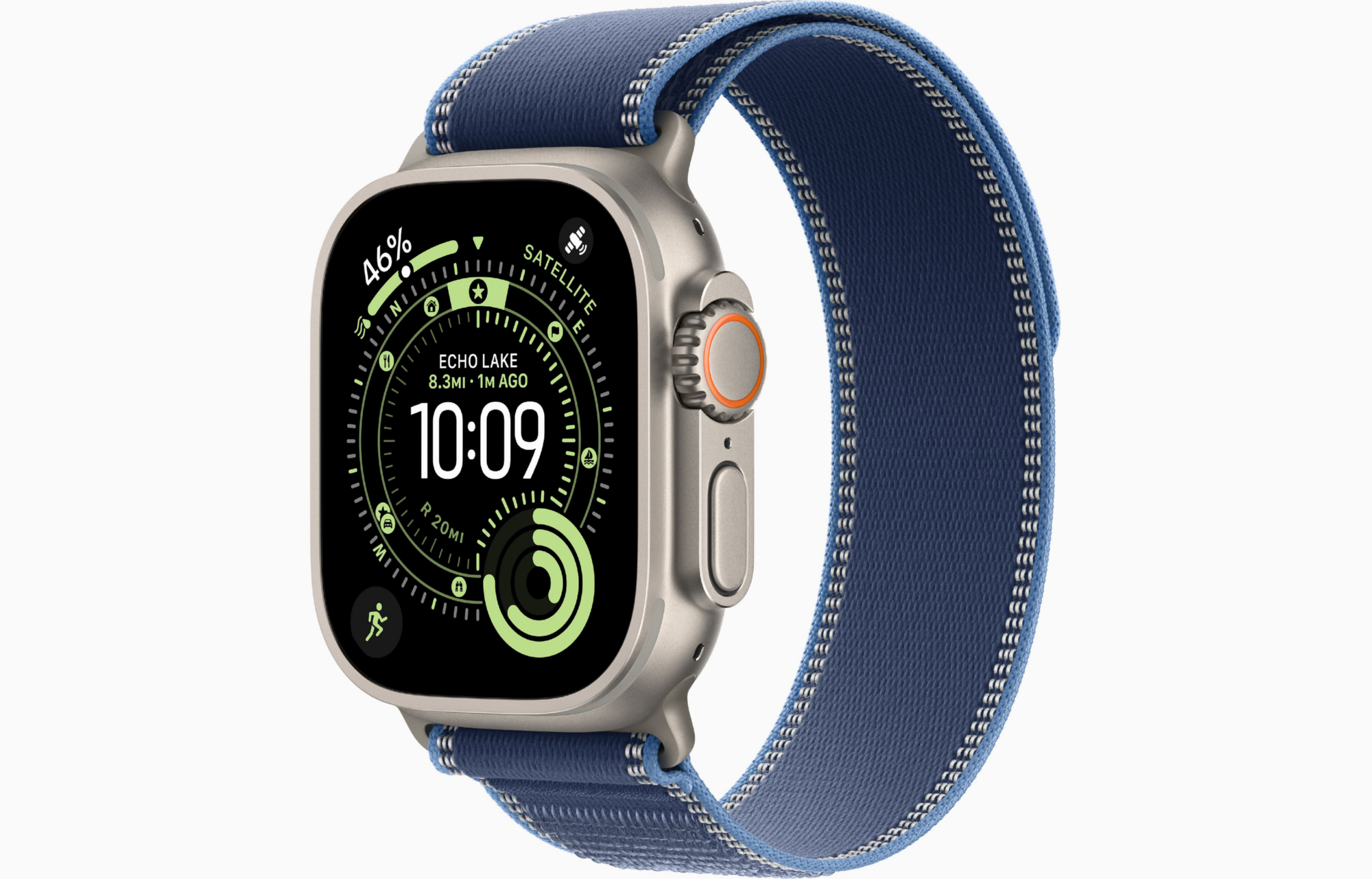 APPLE WATCH ULTRA 3 GPS + CELLULAR 2025 NATURAL TITANIUM CASE WITH BLUE/BRIGHT BLUE TRAIL LOOP S/M MEWR4 thumbnail 2
