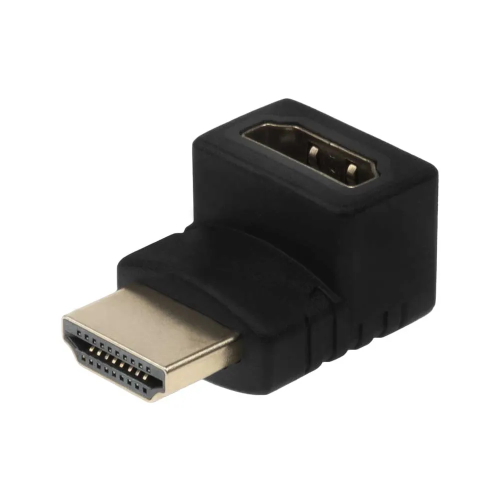 MINDPURE HDMI MALE TO FEMALE 90 DEGREE ADAPTOR LOWER ELBOW BLACK LX10595 thumbnail 2
