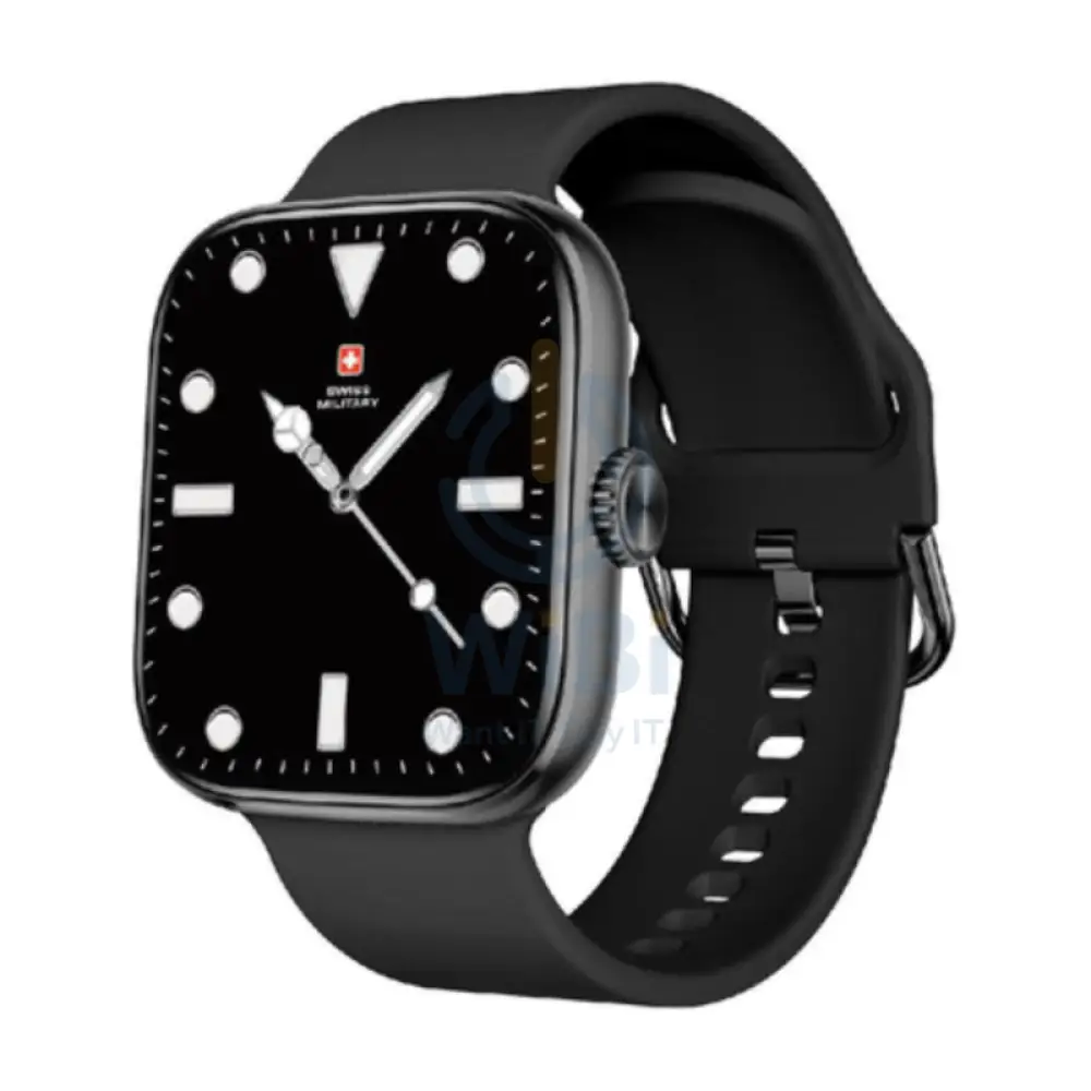 SWISS MILITARY ALPS 4 BLACK WATCH WITH BLACK SILICONE STRAP SM-WCH-ALPS4-BLKF-BLKSS thumbnail 2